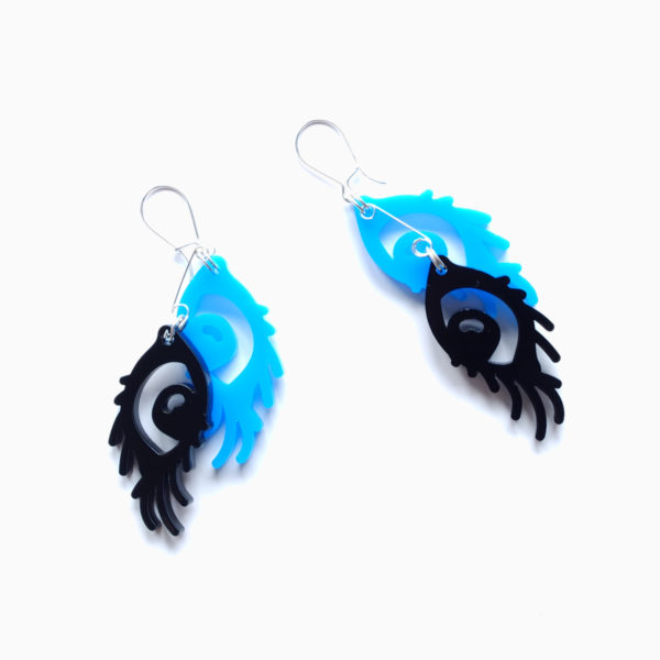 fun earrings blue