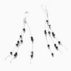 long dangle crystal black earrings