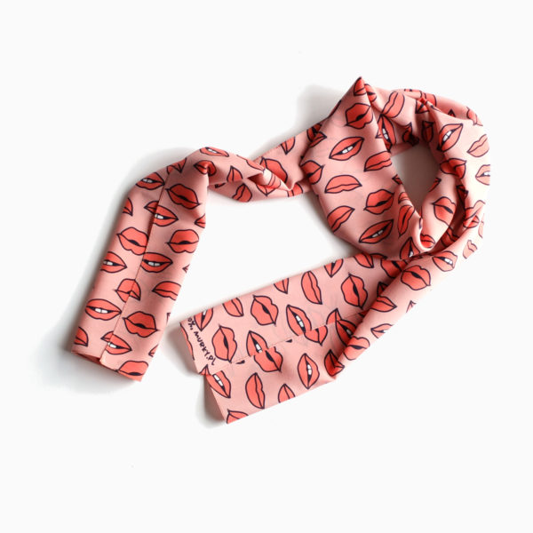 long silk scarf shawl coral pink