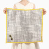 square silk scarf checked yellow